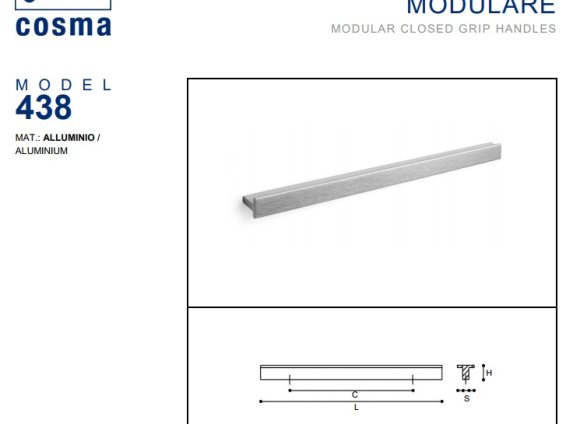 438 мебельная ручка-профиль 160 мм хром