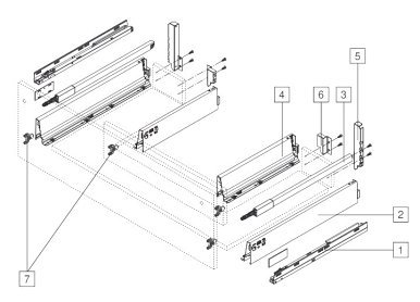 Ящик под мойку TANDEMBOX antaro с TIP-ON BLUMOTION (высота D 224, глубина 500 мм, вес ящика от 10 до 30 кг), крепление inserta, черный