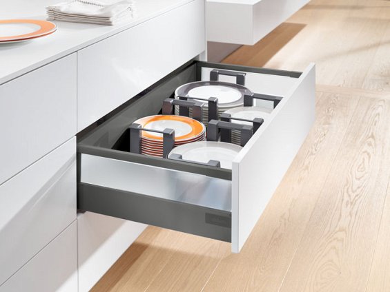 Ящик TANDEMBOX antaro TIP-ON BLUMOTION (высота D 224, глубина 400 мм, до 20 кг), крепление саморез, серый орион